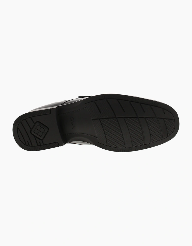 Clarks Mens Smart Shoes Huckley Roll Black Leather Touch Fastening Slip On UK Si