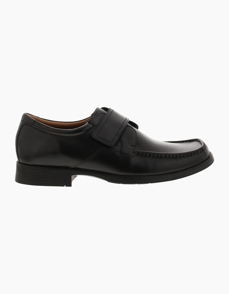 Clarks Mens Smart Shoes Huckley Roll Black Leather Touch Fastening Slip On UK Si