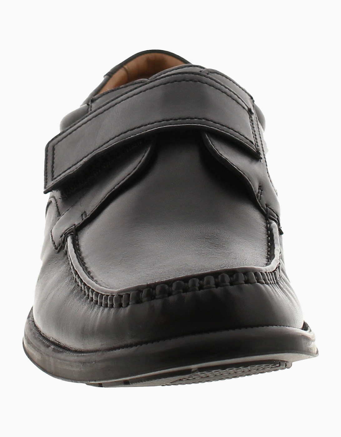 Clarks Mens Smart Shoes Huckley Roll Black Leather Touch Fastening Slip On UK Si