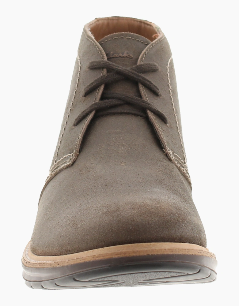 Clarks Mens Chukka Boots Chantry Mid Grey Waxy Suede Lace Up grey UK Size