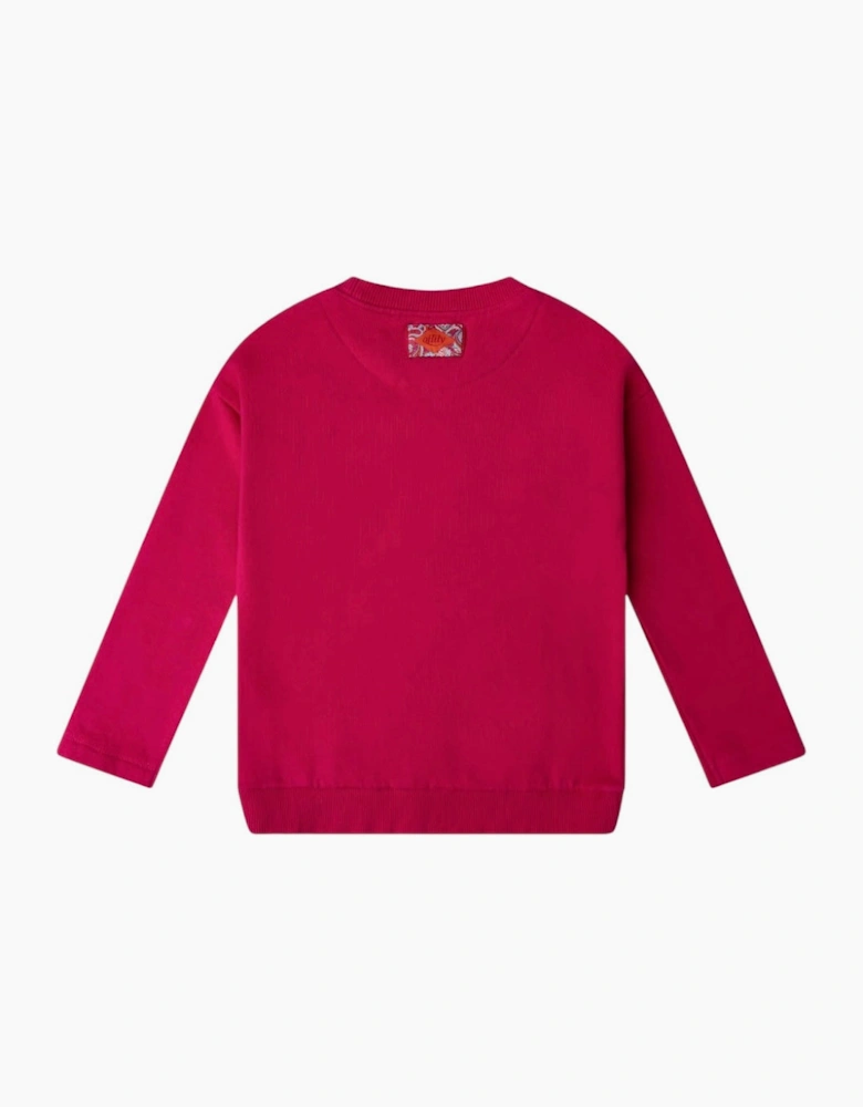 Girls Fuchsia Pink Logo Sweatshirt