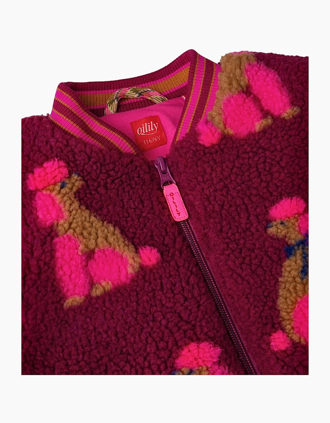 Girls Burgundy Pink Boucle Bomber Jacket