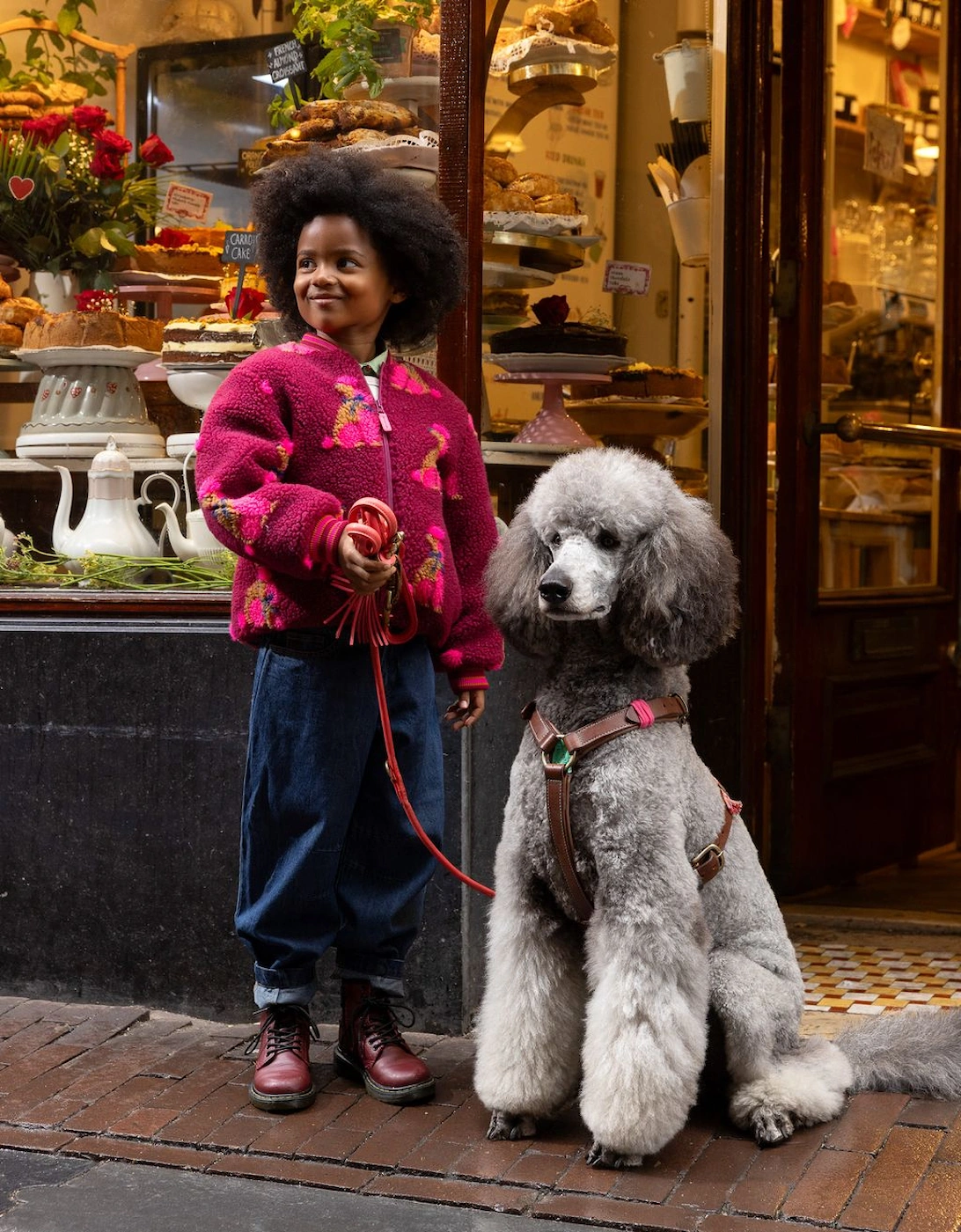 Girls Burgundy Pink Boucle Bomber Jacket