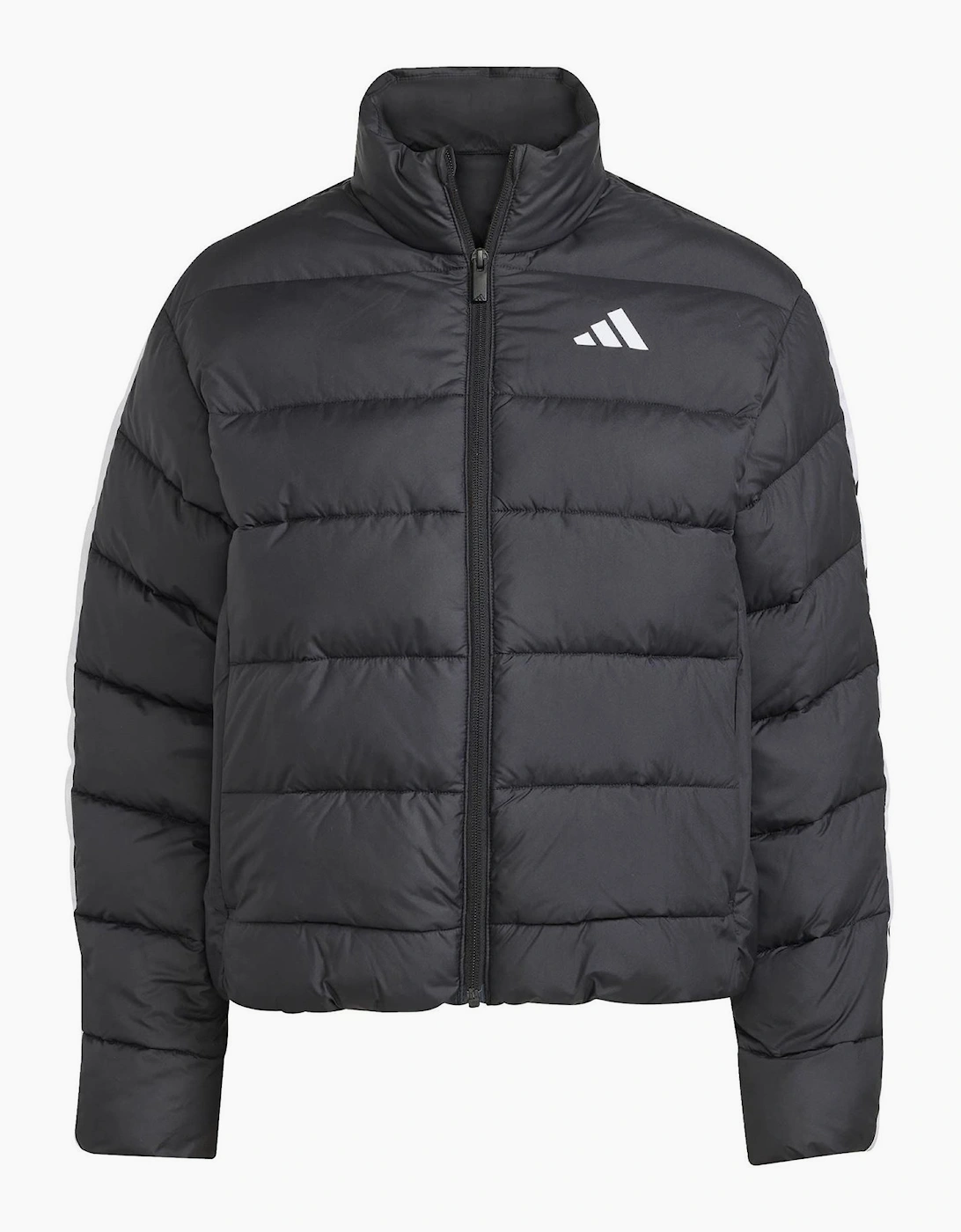 Three Stripes Zipped Pocket Horizontal Stitching Puffer Jacket