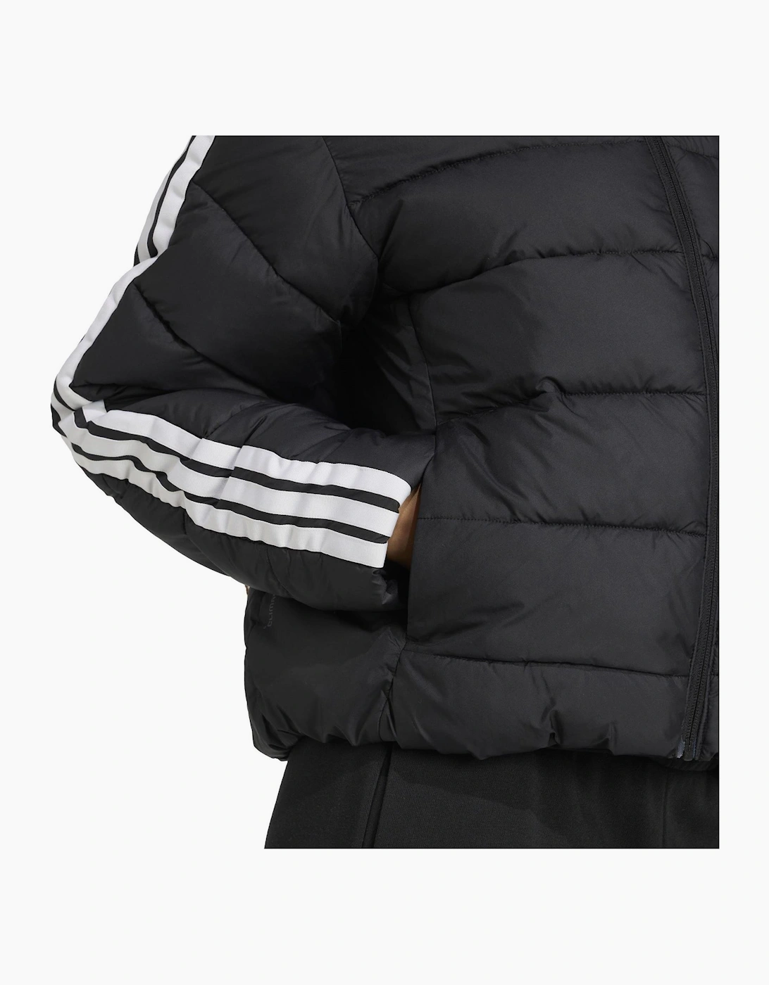 Three Stripes Zipped Pocket Horizontal Stitching Puffer Jacket