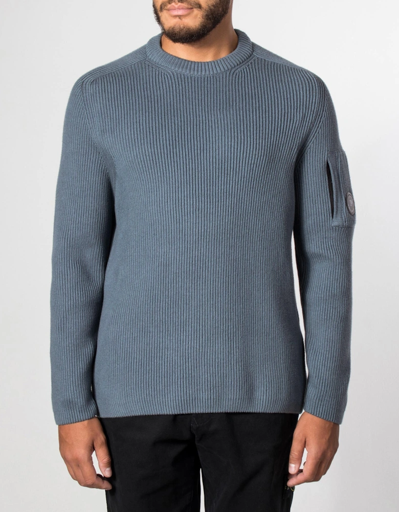 Full Rib Cotton Crewneck Lens Jumper