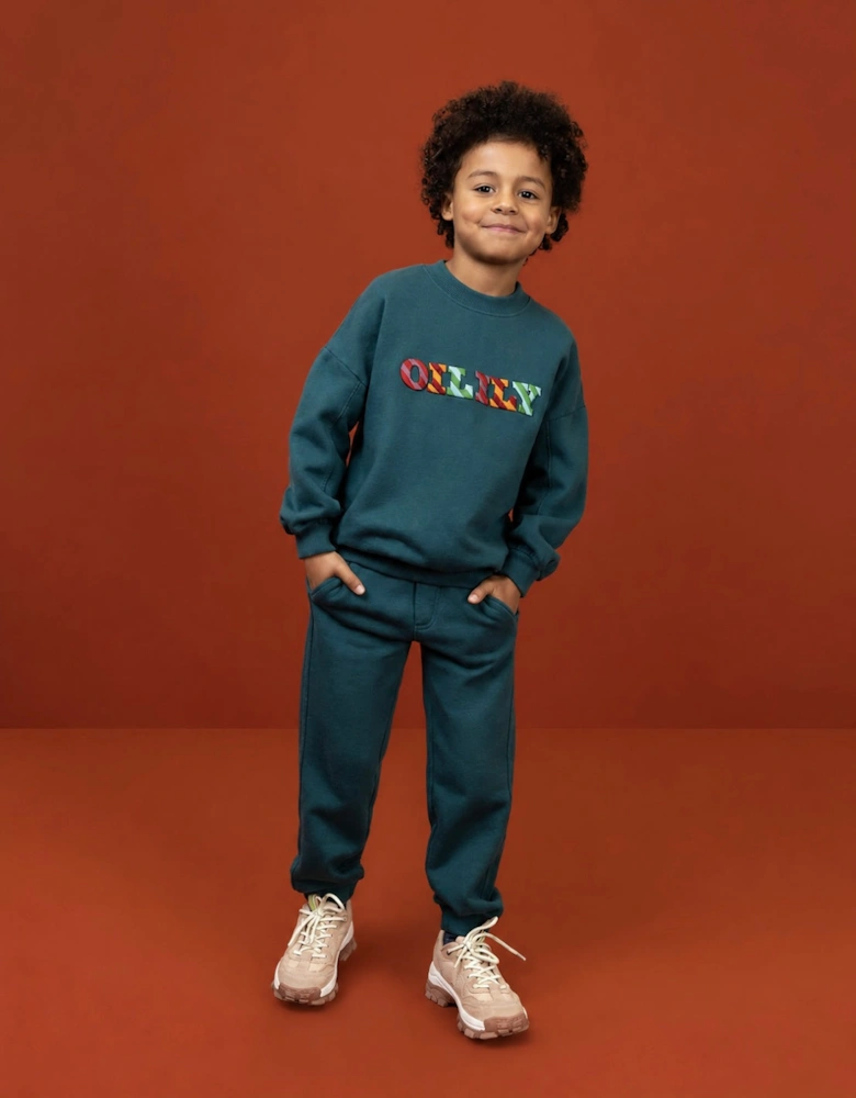Boys Teal Green Multicoloured Logo Tracksuit