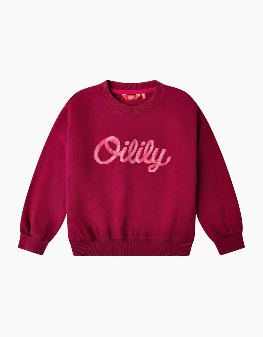 Girls Burgundy Pink Logo Sweatshirt