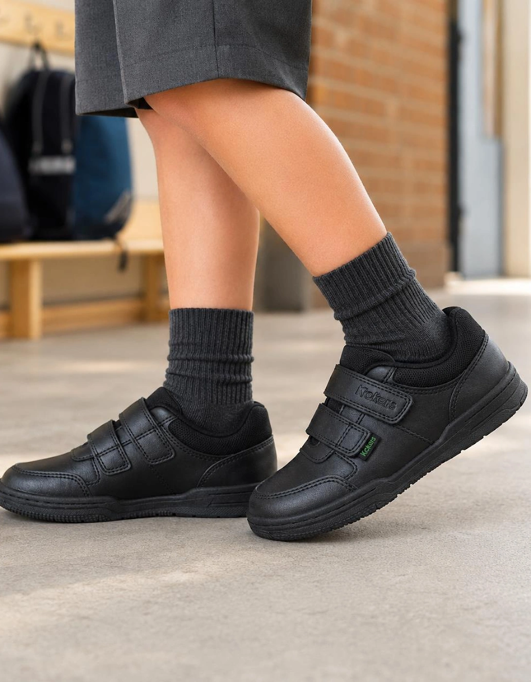 MERVAN Boys JUNIOR School Shoes Black