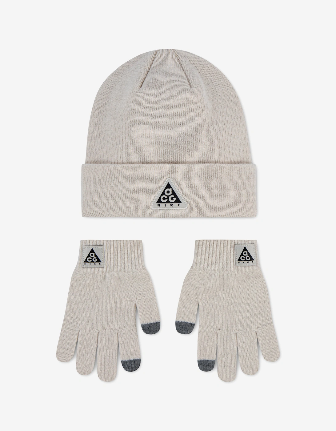 Nike Kids ACG Core Peak Beanie Set in Beige