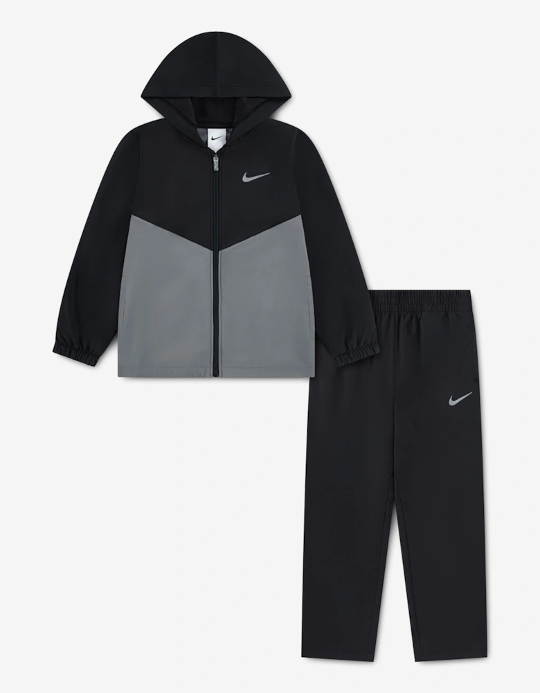 Nike Boys Full Zip Woven Tracksuit in Black