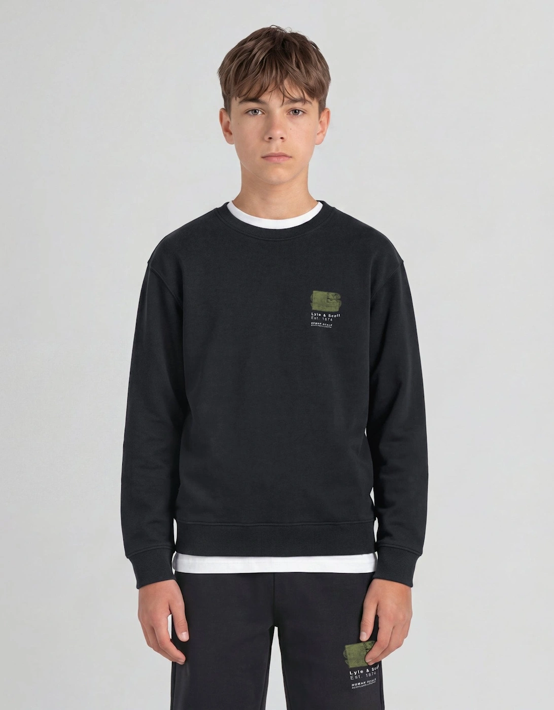 Half Tone Monogram Graphic Crew Neck Sweatshirt