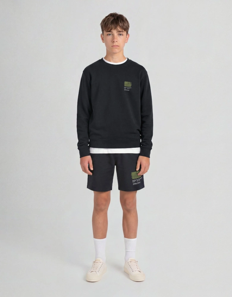 Half Tone Monogram Graphic Crew Neck Sweatshirt