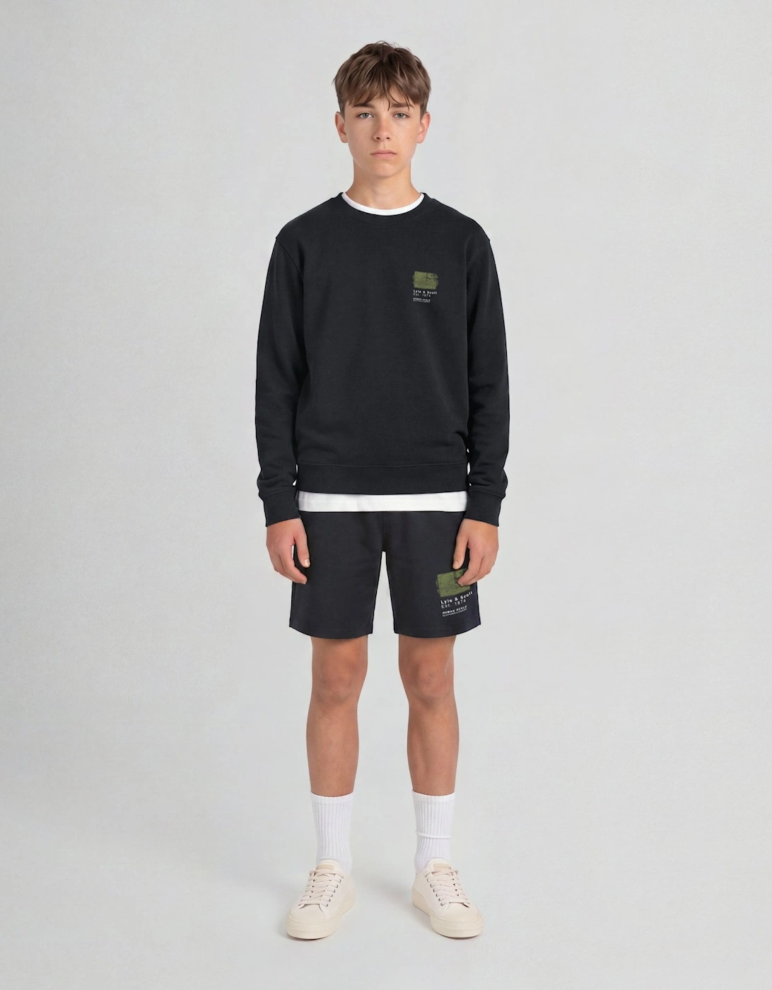 Half Tone Monogram Graphic Crew Neck Sweatshirt