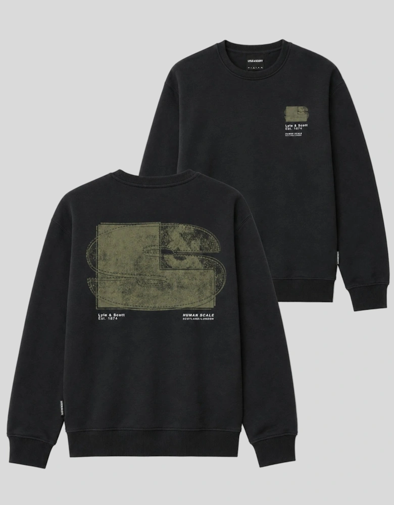 Half Tone Monogram Graphic Crew Neck Sweatshirt