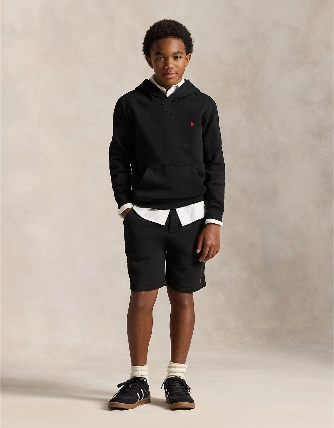 Ralph Lauren Boys Logo Hoodie in Black