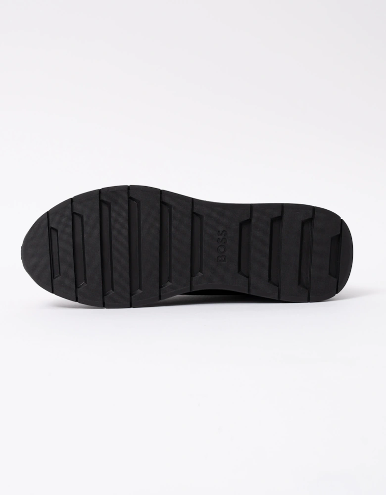 BOSS Orange Titanium Mens Mixed Material Trainers with Ridged Outsole - Black 005