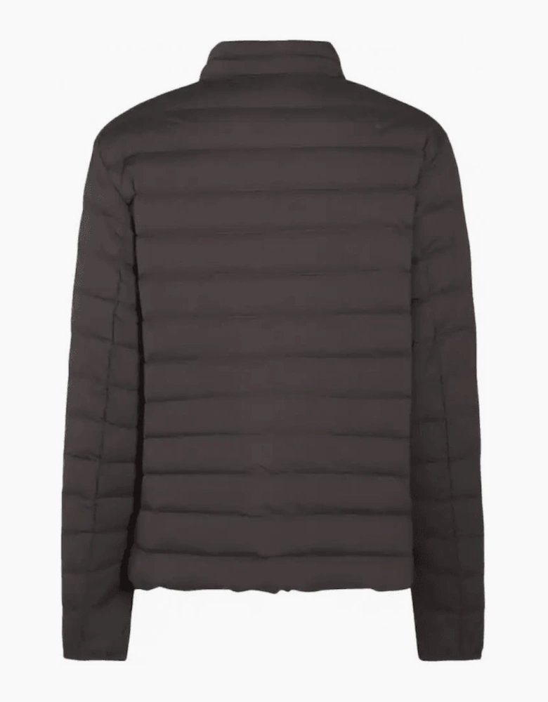 Patch Logo Nylon Quilted Grey Down Jacket