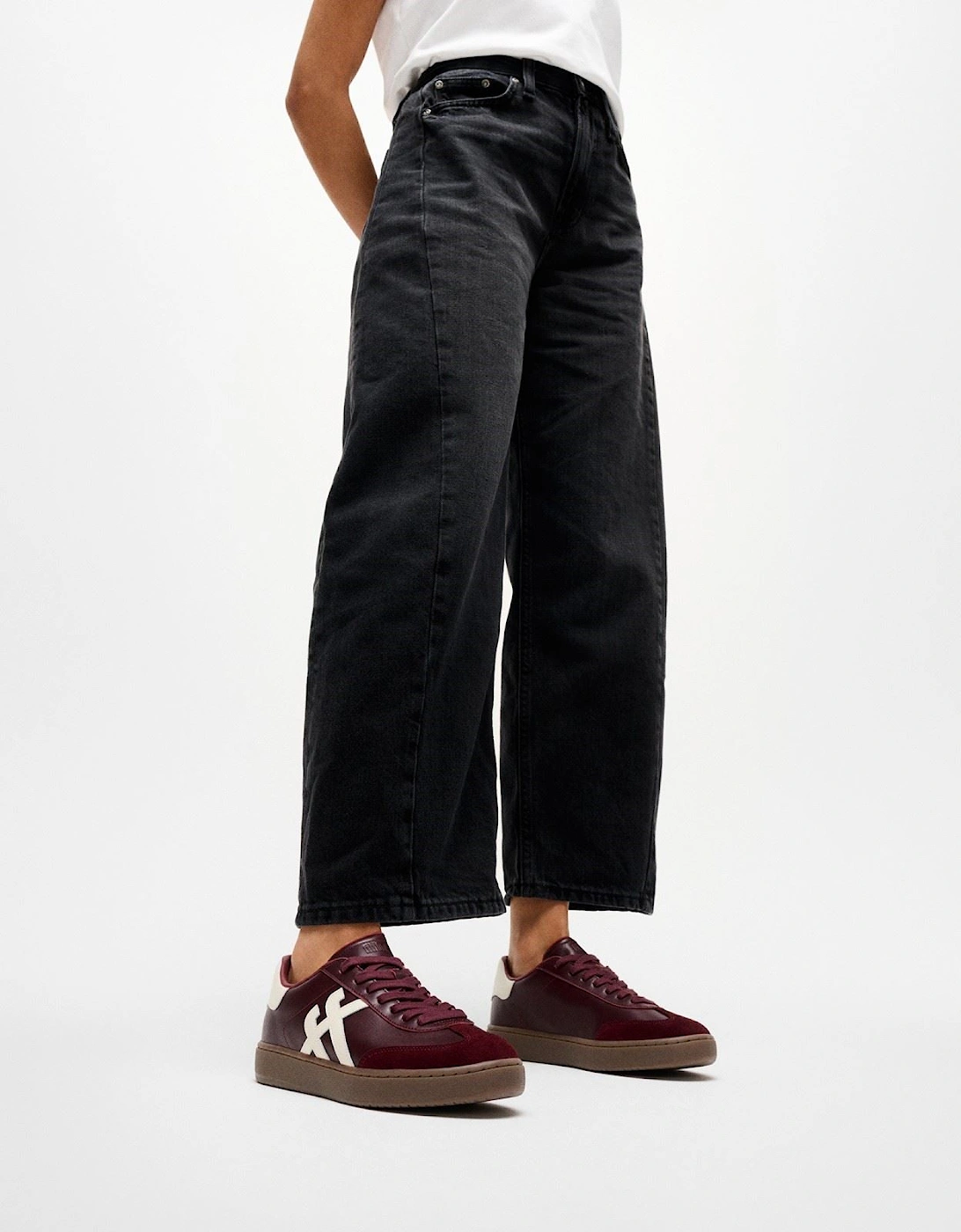 Fitflop The Dash T-Toe Leather Women's Dark Merlot/Urban White Trainers