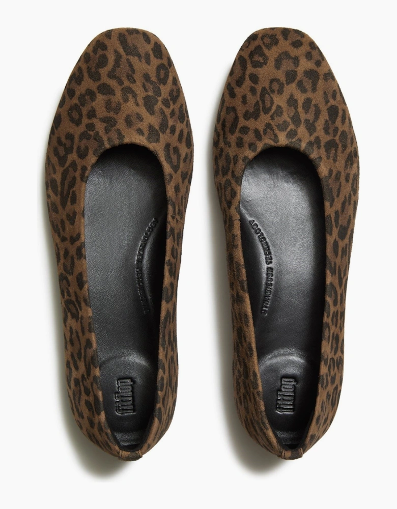 Fitflop Delicato Ballerina Suede Women's Tan/Black Flats