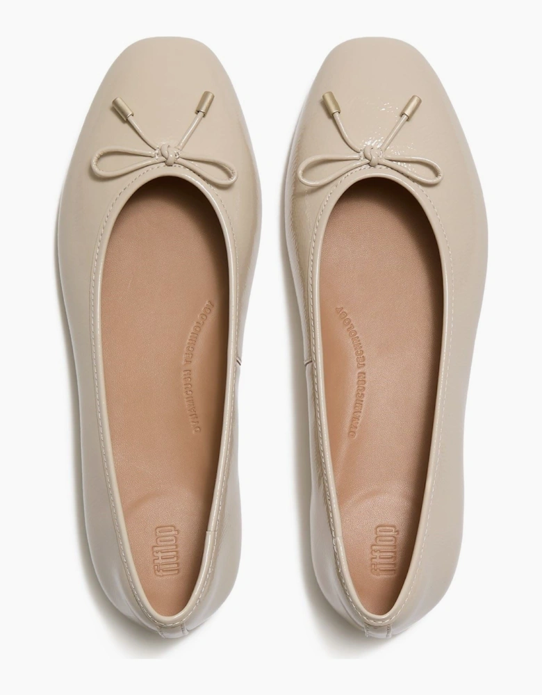 Fitflop Delicato Bow Leather Women's Hazy Taupe Flats