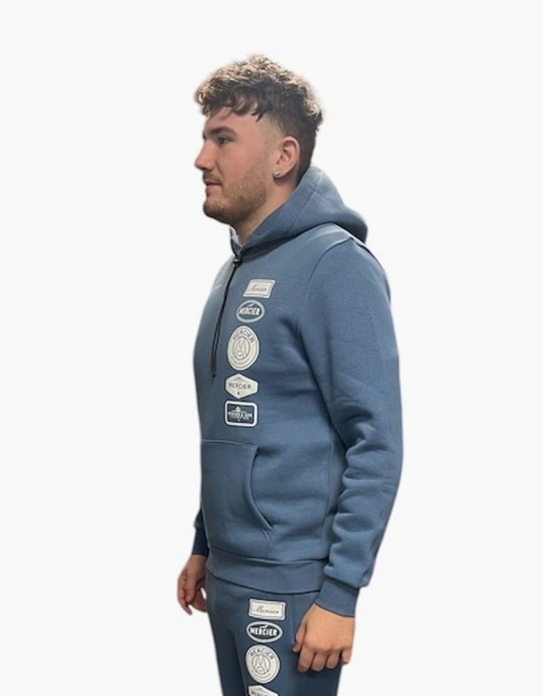 Badge Logo Hooded Sweatshirt - College Blue