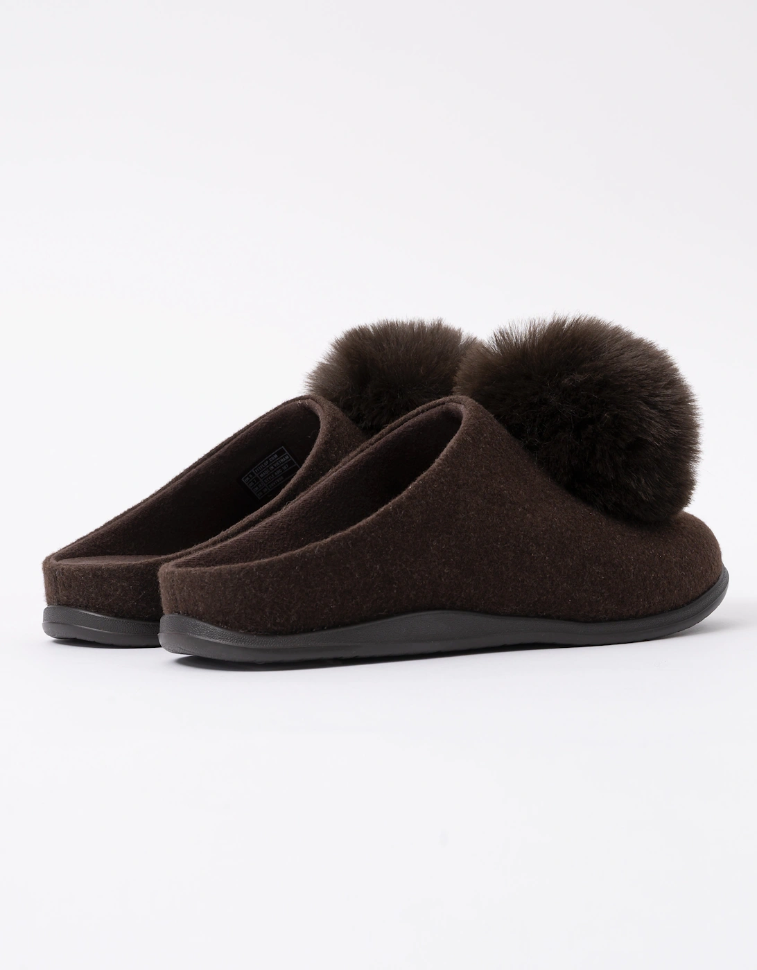 FitFlop IQ-Snug Womens Felt Pom Pom Slipper - Chocolate Brown 167
