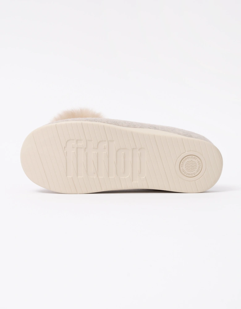 FitFlop IQ-Snug Womens Felt Pom Pom Slipper - Hazy Taupe E40