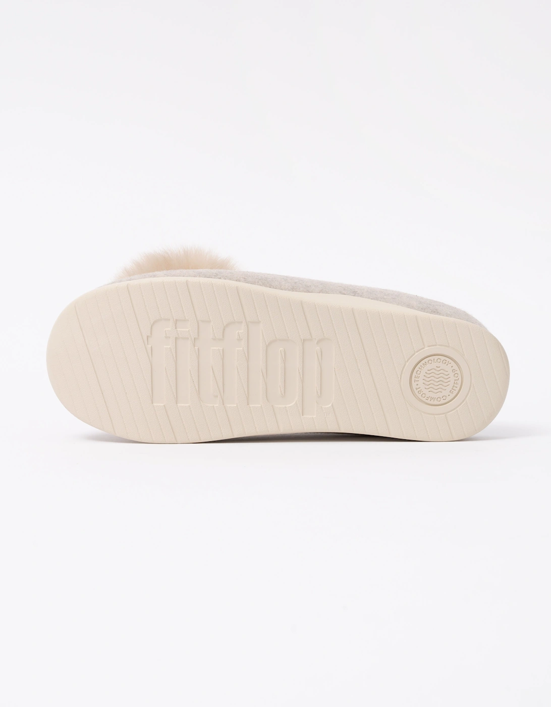 FitFlop IQ-Snug Womens Felt Pom Pom Slipper - Hazy Taupe E40