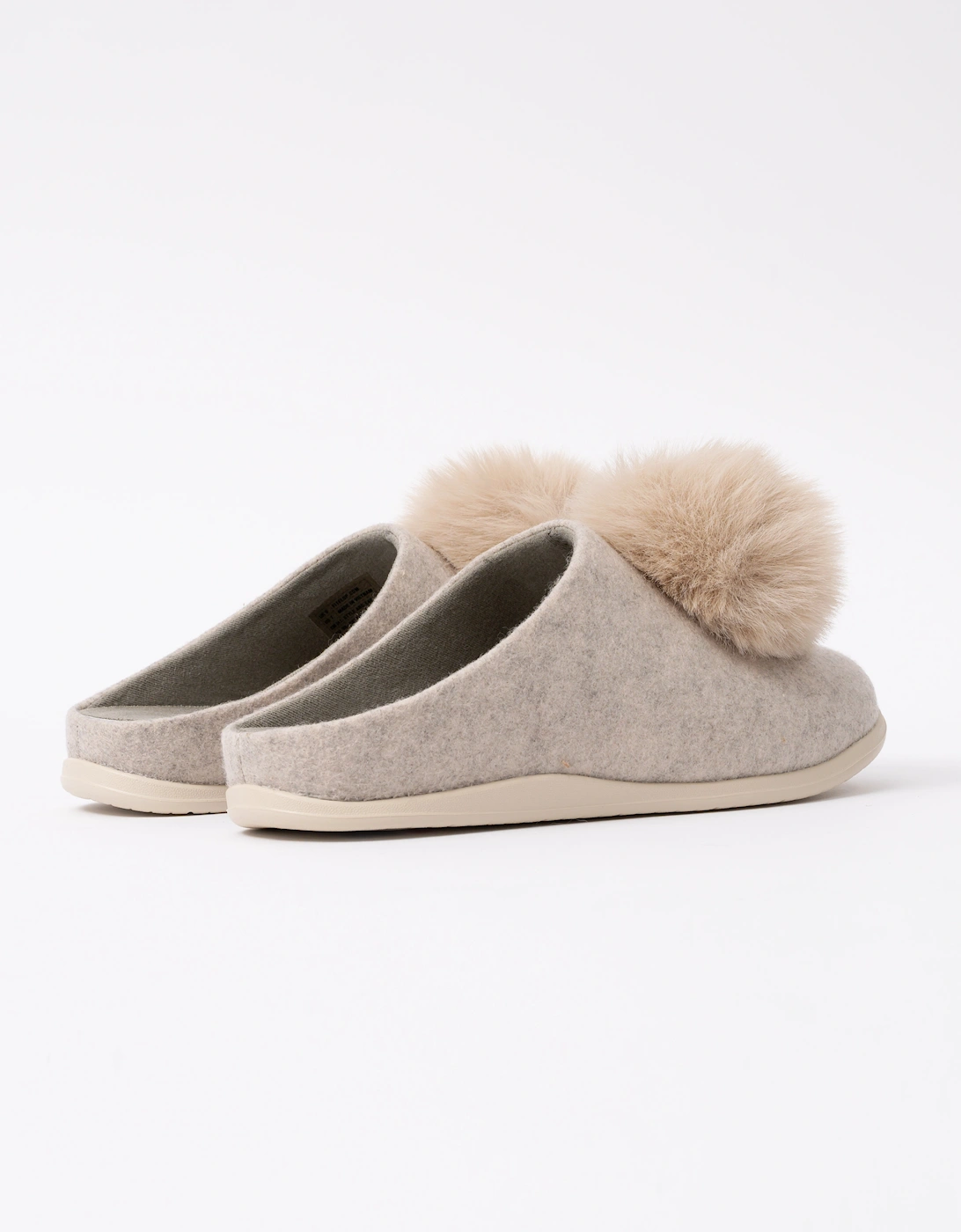 FitFlop IQ-Snug Womens Felt Pom Pom Slipper - Hazy Taupe E40