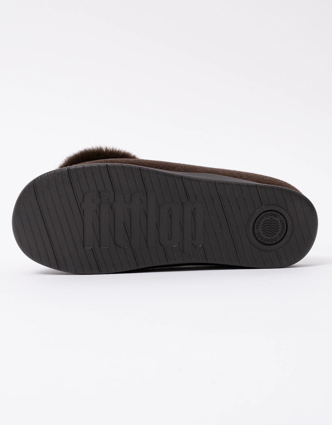 FitFlop IQ-Snug Womens Felt Pom Pom Slipper - Chocolate Brown 167