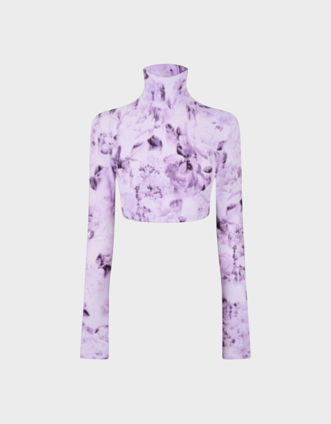 Floral Cropped Long Sleeve Tee Purple