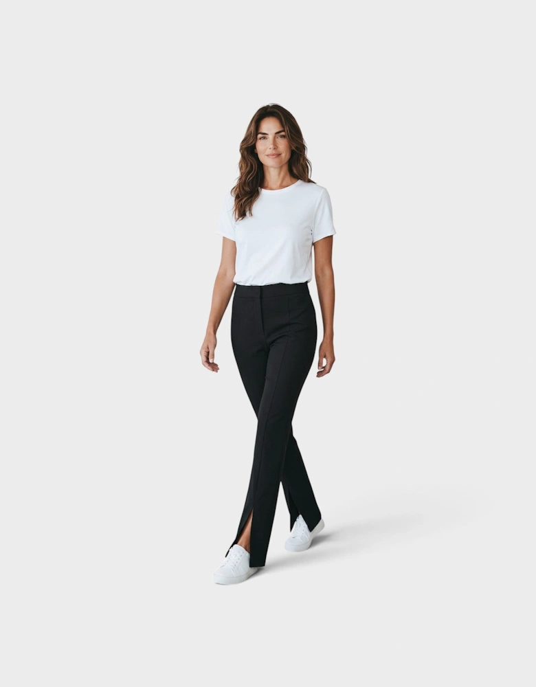 Wool Blend Basic Slim Pant Black