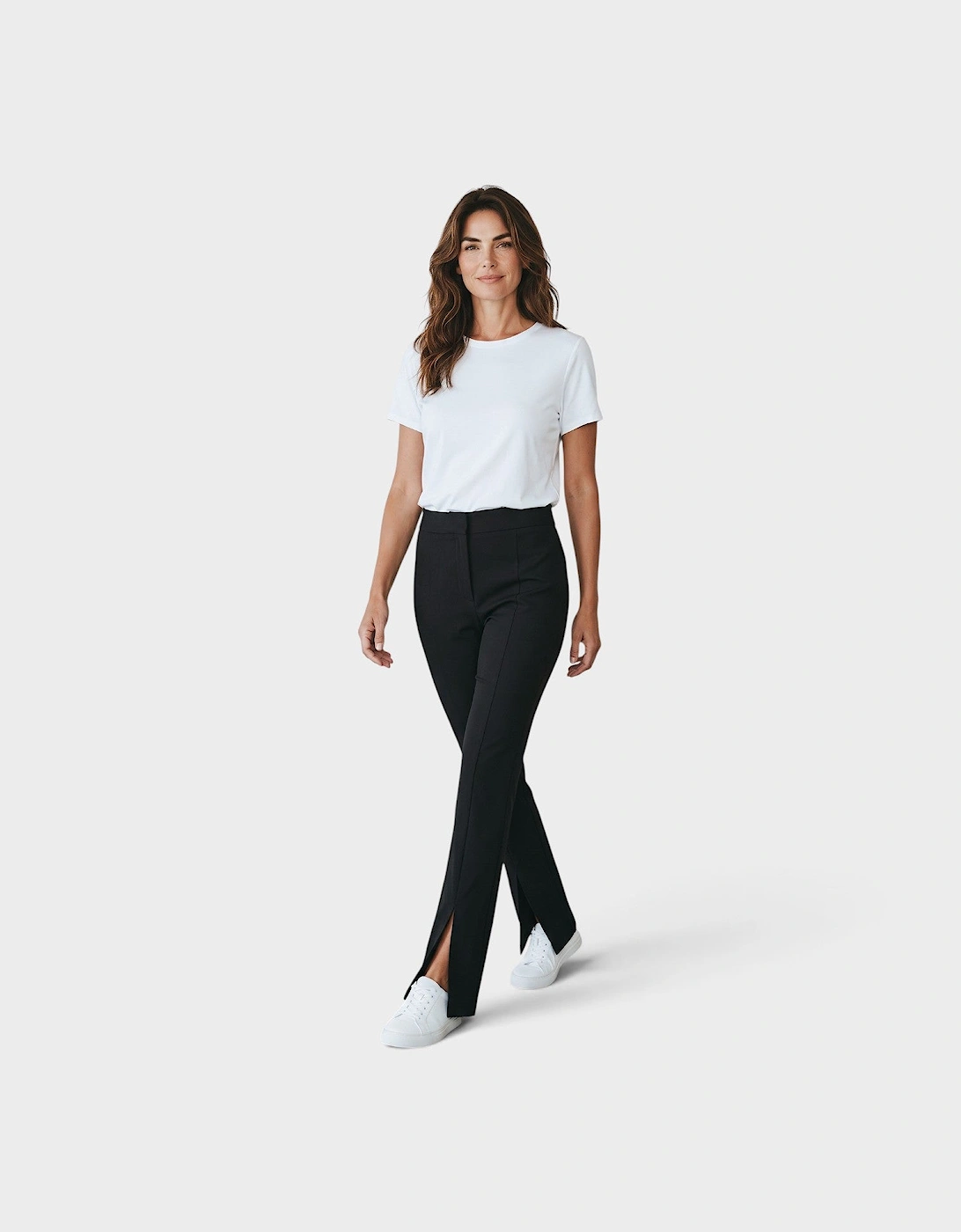 Wool Blend Basic Slim Pant Black