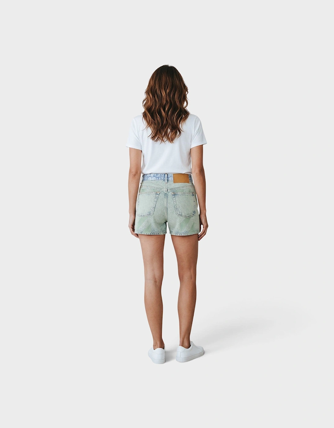 Marbled Denim Shorts