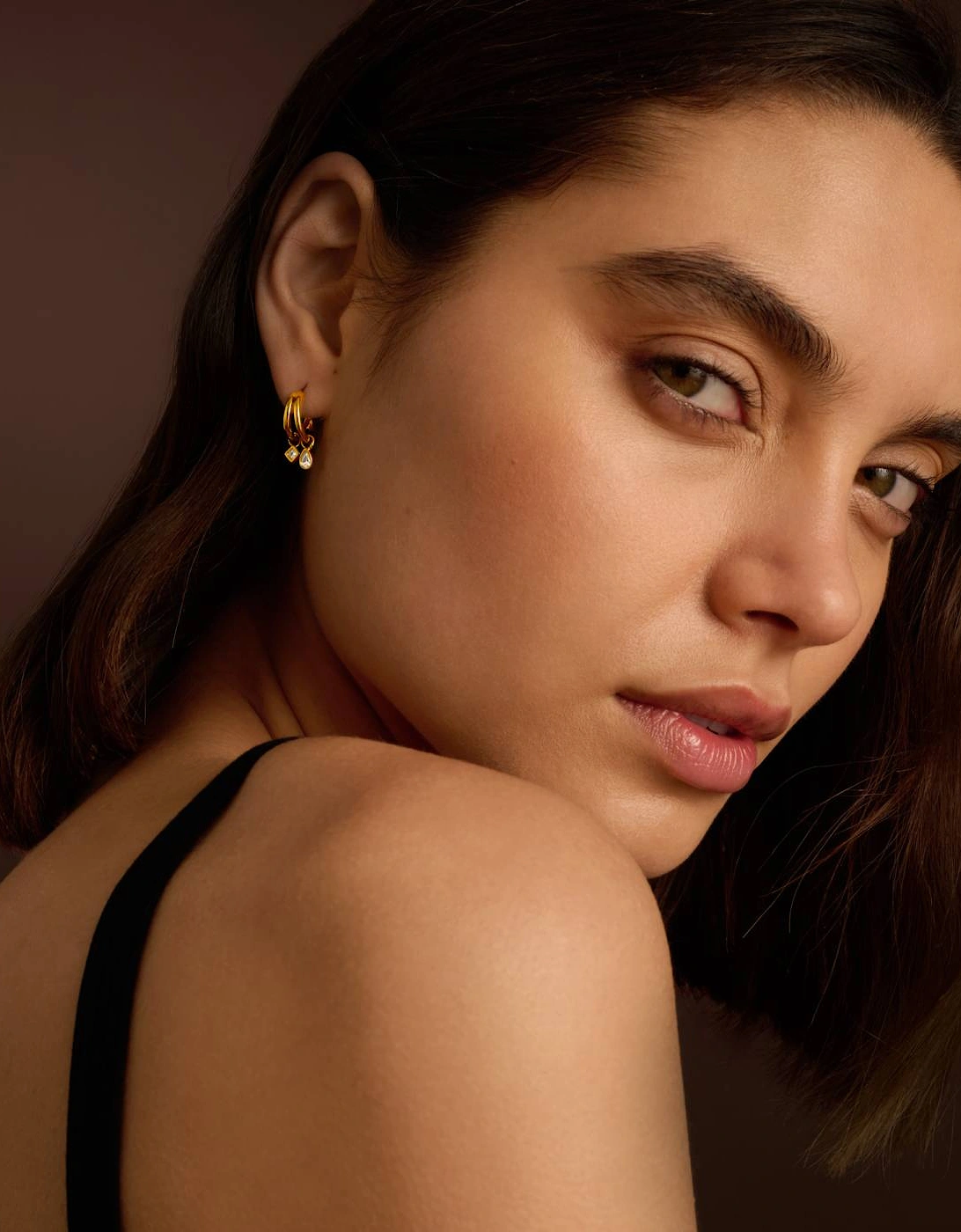 Champagne Hour Waterproof Gold Small Drop Earrings