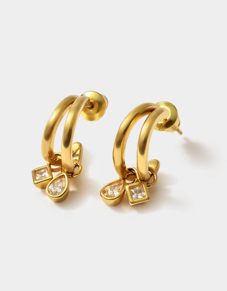 Champagne Hour Waterproof Gold Small Drop Earrings