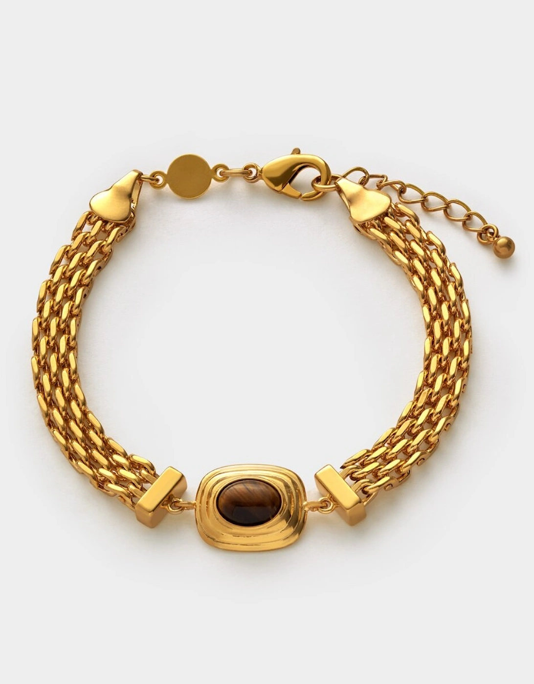 Tigers eye waterproof button bracelet