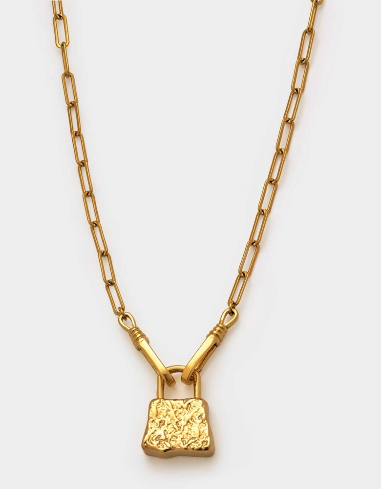 Luxe lock waterproof gold necklace