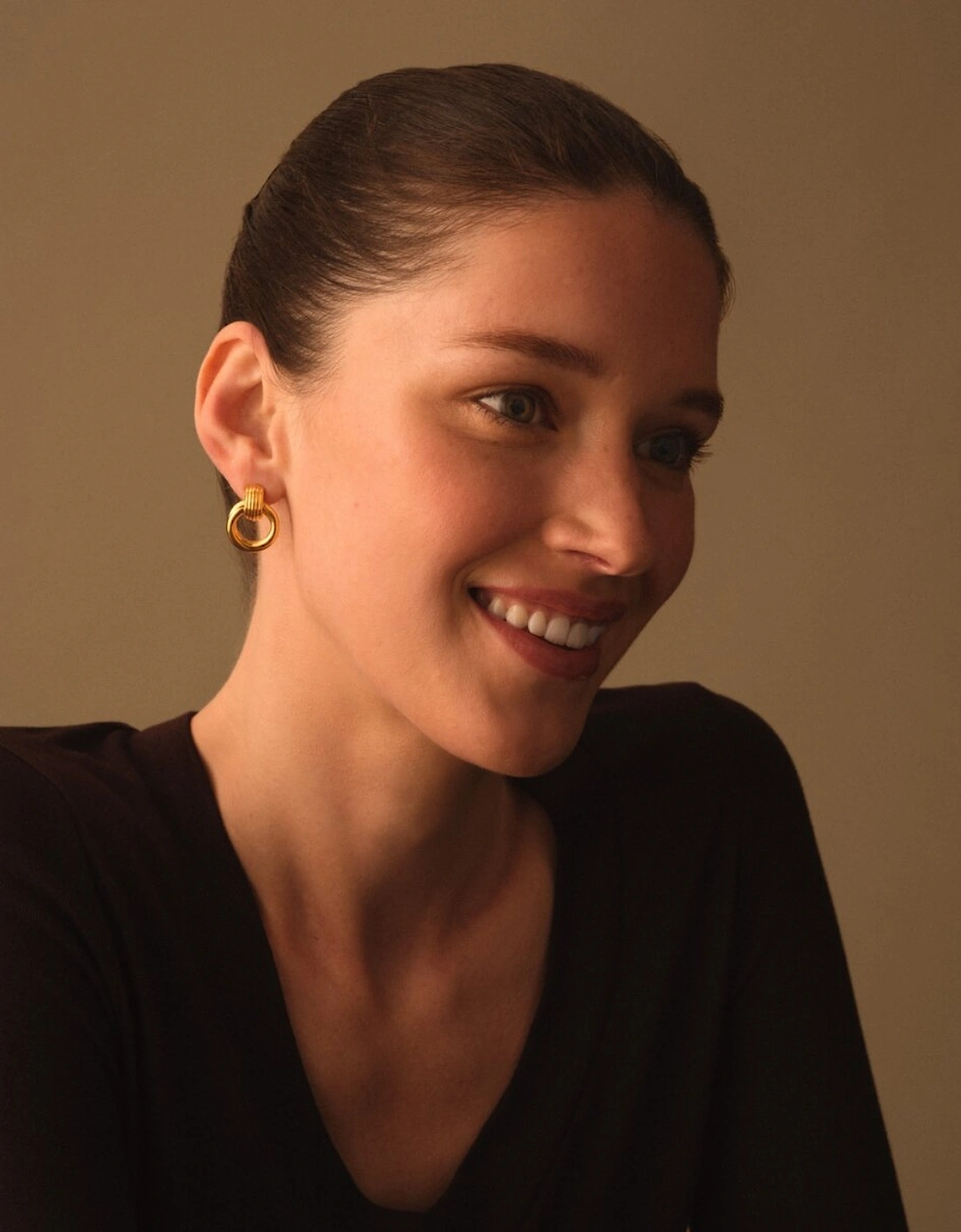 Demi Waterproof Gold Oversized Stud Earrings