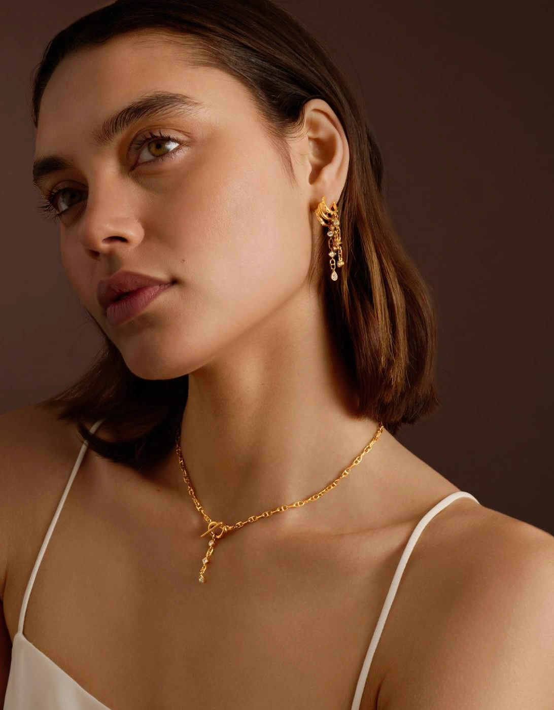 Champagne Hour Waterproof Gold Drop Earrings
