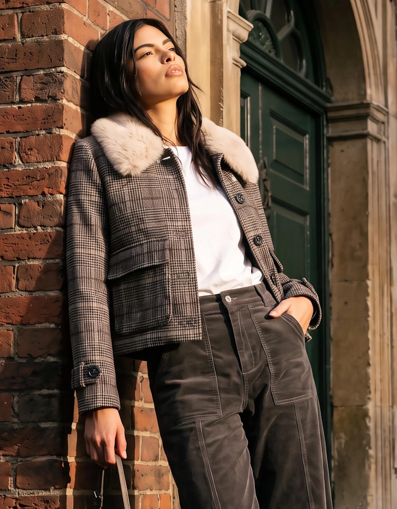 Gisele Wool Check Coat - Multi