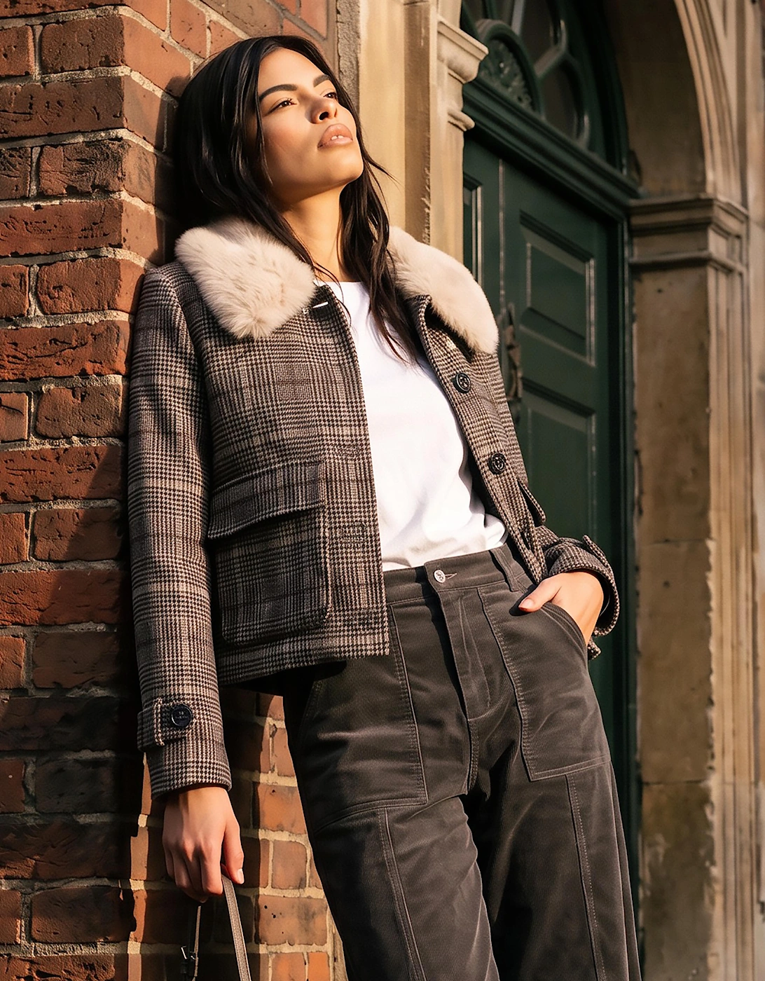 Gisele Wool Check Coat - Multi