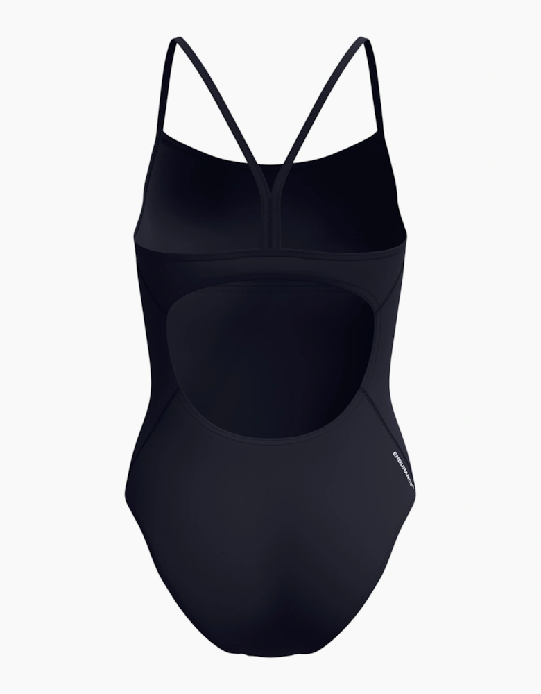 Speedo Womens/Ladies Logo Endurance+ Thin Strap One Piece Swimsuit