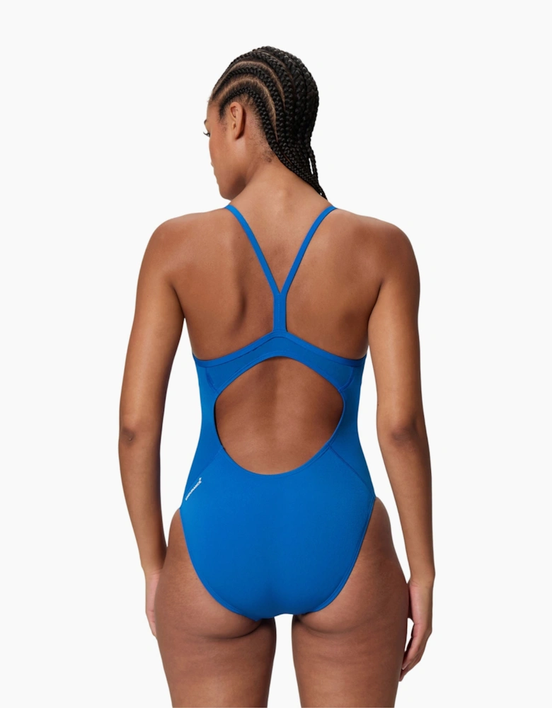 Speedo Womens/Ladies Logo Endurance+ Thin Strap One Piece Swimsuit