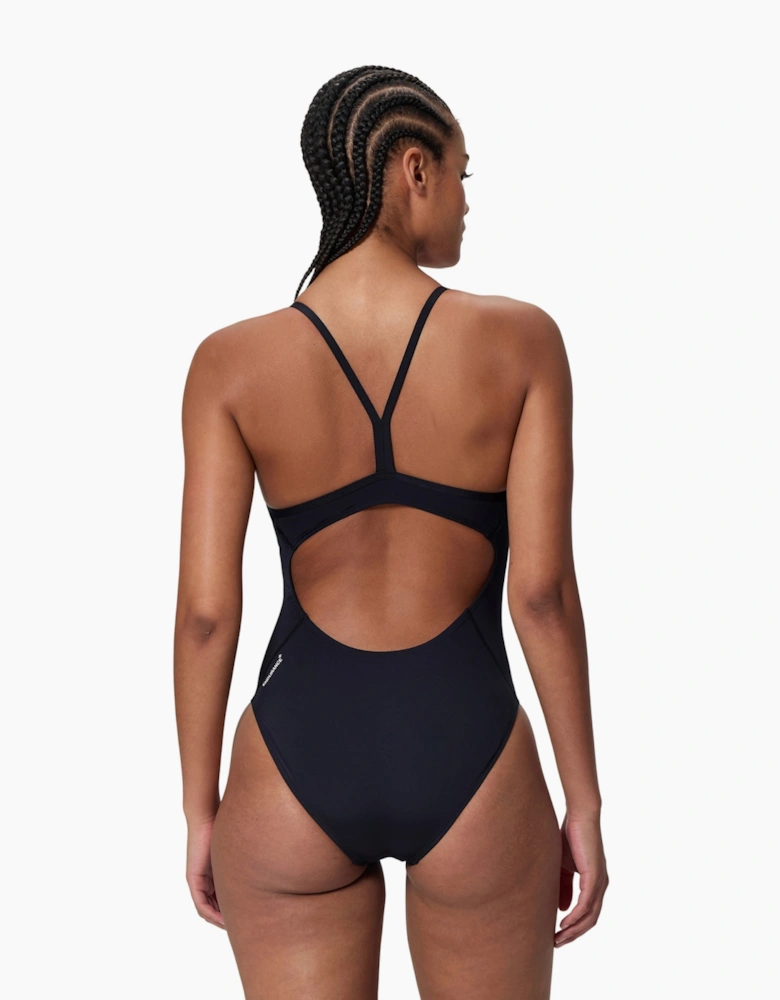 Speedo Womens/Ladies Logo Endurance+ Thin Strap One Piece Swimsuit