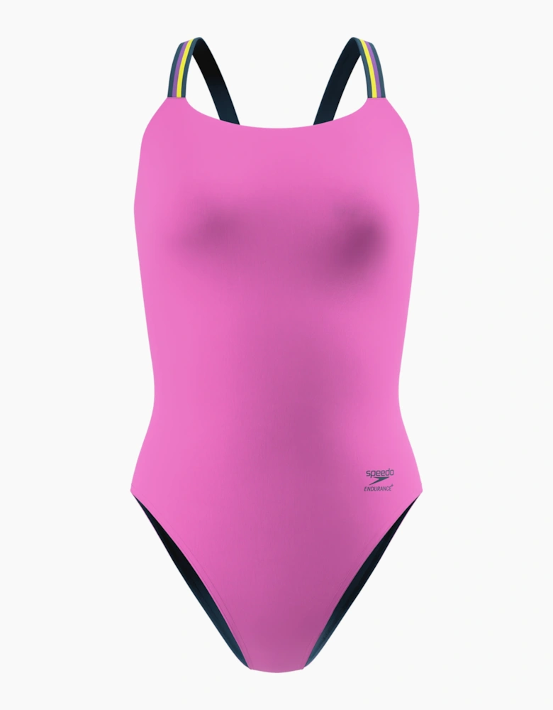 Speedo Womens/Ladies Solid V-Cut Comfort One Piece Swimsuit