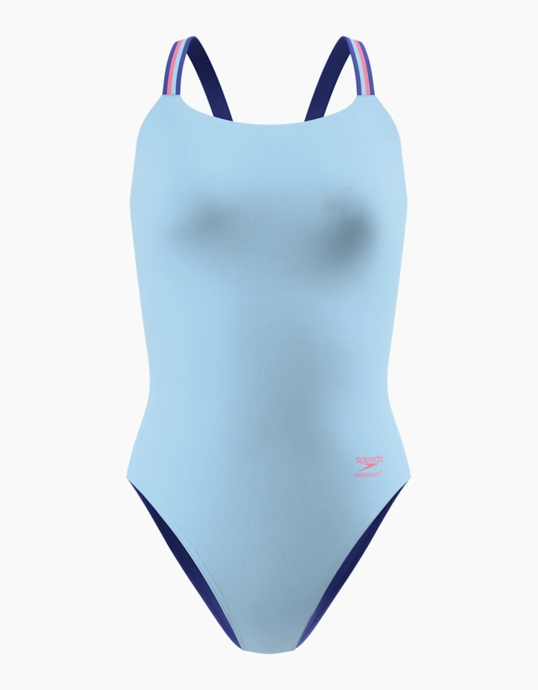 Speedo Womens/Ladies Solid V-Cut Comfort One Piece Swimsuit