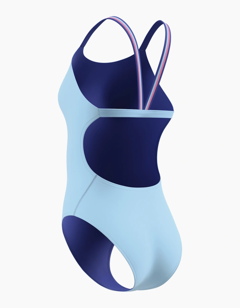 Speedo Womens/Ladies Solid V-Cut Comfort One Piece Swimsuit
