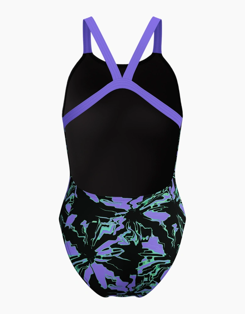 Speedo Womens/Ladies Abstract Leaderback One Piece Swimsuit